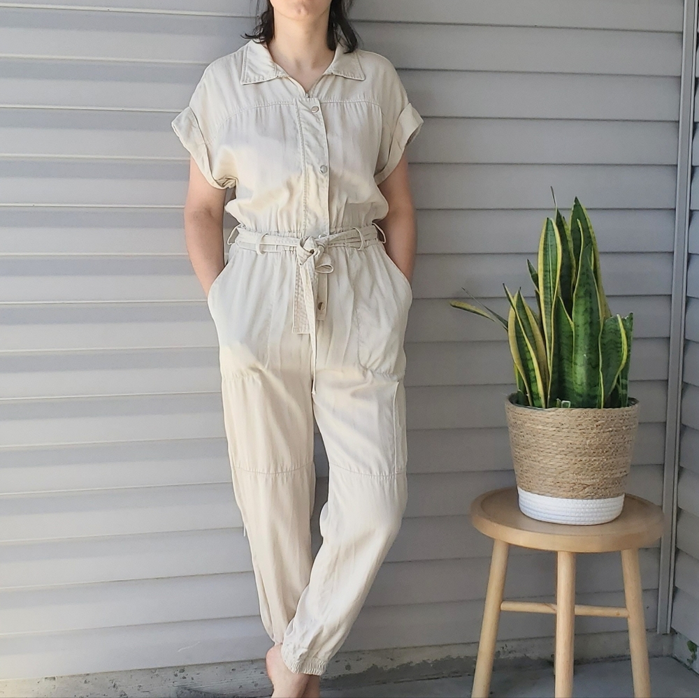 Black label by c'est toi cream jumpsuit